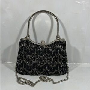 Elegant Black and Silver Women's Handbag